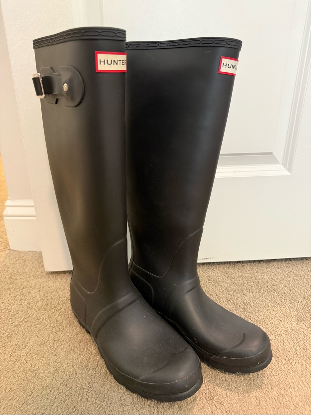 Hunter Black Tall Rain Boots
